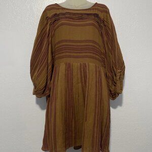 Free People Dress Size S Lilly Babydoll Oversized Balloon Sleeve Boho